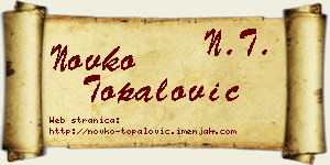 Novko Topalović vizit kartica